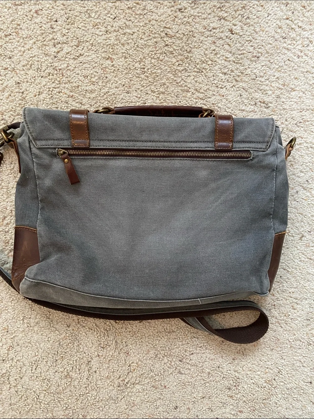 S-Zone Leather and Canvas Messenger Bag.